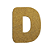 Letra D Maiúscula Dourado Glitter Brilho EVA Decoração 2x12,5CM - Imagem 1