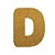 Letra D Maiúscula Dourado Glitter Brilho EVA Decoração 2x12,5CM - Imagem 2