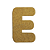 Letra E Maiúscula Dourado Glitter Brilho EVA Decoração 2x12,5CM - Imagem 1