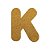 Letra K Maiúscula Dourado Glitter Brilho EVA Decoração 2x12,5CM - Imagem 1
