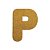Letra P Maiúscula Dourado Glitter Brilho EVA Decoração 2x12,5CM - Imagem 1