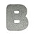 Letra B Maiúscula Prata Glitter Brilho EVA Decoração 2x12,5CM - Imagem 1