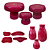 Kit Só Boleiras Festejar Fucsia Decorativo Para Mesa Festa - Imagem 1