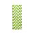 Canudo Listrado Verde Limão De Papel 12un 19,5CM Festas - Imagem 1