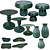 Kit Só Boleiras Decorador Verde Musgo Para Mesa De Festa - Imagem 1