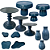 Kit Só Boleiras Decorador Azul Gris Para Mesa De Festa - Imagem 1