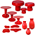 Kit Só Boleiras Decorador Vermelho Para Mesa De Festa - Imagem 1