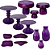 Kit Só Boleiras Decorador Roxo Para Mesa De Festa - Imagem 1