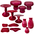 Kit Só Boleiras Decorador Fucsia Para Mesa De Festa - Imagem 1