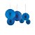 Leque De Papel Variados Azul Enfeite Decorativo 6un - Imagem 1