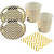 Kit PartyFesta Chevron Dourado Descartáveis Festas - Imagem 1
