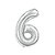 Número Metalizado 6 Prata 16" 40Cm Decoração Festas - Imagem 3