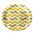 Prato De Papel Metálico Chevron Ouro 18Cm 08un Decoração - Imagem 1