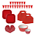 Kit Festa Live Colors Vermelho Decoração Para Festas - Imagem 1