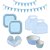 Kit Festa Live Colors Azul Candy Decoração Para Festas - Imagem 1
