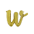 Letra W Minúsculas De Mão 24" 60cm Dourada Metalizado Decorar - Imagem 1