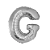 Letra G Maiúscula 16" 41cm Prata Metalizado C/Vareta Não Flutua - Imagem 2