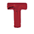 Letra T 16" 41cm Vermelha Metalizado C/Vareta Não Flutua - Imagem 1