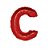 Letra C 16" 41cm Vermelha Metalizado C/Vareta Não Flutua - Imagem 1
