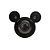 Bandeja Cabeça Mouse Preto Plástico Decoração - Imagem 1