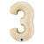 Número Metalizado 66cm Satin Cream 3 Decorativo Festas - Imagem 1