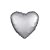 Balão Metalizado Coração Prata Cromado 18" Silver Festas - Imagem 1