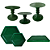 Kit Festa Mosaico Verde Folha Peças Decorativas Mesa Só Boleiras - Imagem 1