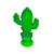 Cactus MDF MOD 4 Verde Musgo Com Verde Limão Decoração - Imagem 1
