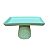 Mini Prato Chicago Retangular Pé Redondo Verde Bebê Fosco - Imagem 1