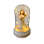 Redoma Led Anjo Bege Com Flor A Vidro Decorativa Festas - Imagem 1