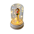 Redoma Led Anjo Bege Com Flor C Vidro Decorativa Festas - Imagem 1