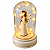 Redoma Led Anjo Bege Com Flor C Vidro Decorativa Festas - Imagem 3