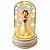 Redoma Led Anjo Bege Com Flor C Vidro Decorativa Festas - Imagem 2