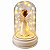 Redoma Led Anjo Bege Com Flor C Vidro Decorativa Festas - Imagem 4