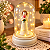 Redoma Led Anjo Bege Com Flor C Vidro Decorativa Festas - Imagem 1