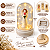 Redoma Led Anjo Bege Com Flor C Vidro Decorativa Festas - Imagem 6