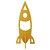 Foguete Amarelo Grande Decoração MDF Astronauta - Imagem 1