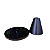 Boleira Cone Plástico 21Cm Preto Decoração Para Bolos - Imagem 3