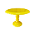 Prato Torneado Plástico Amarelo Decorativo Mesa De Festa - Imagem 1