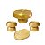 Kit Alegra Dourado Decoração Festas Boleira Bandejas - Imagem 2