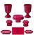Kit Festa Dubai Magenta Para Mesas Festas Peças Variadas - Imagem 1