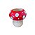 CACHEPOT CERAMICA COGUMELO VERMELHO GRAMA VERDE - Imagem 2