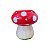 CACHEPOT CERAMICA COGUMELO VERMELHO GRAMA VERDE - Imagem 1