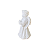 Mini Anjo Branco Mãos Rezando Estatueta Decorativa Totem - Imagem 2