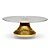 Boleira Lapidada Pé Dourado Plástico 30CM Decoração Enfeite - Imagem 1