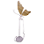 Borboleta led bivolt Dourado movimento com pedestal chão - Imagem 2