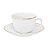 Xicara De Cha Com Pires 260ml Porcelana Borda Dourada Bonechina - Imagem 1