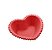 Tigela Porcelana Coração Bolinha Beads Vermelho 21x18x6cm - Imagem 1
