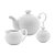 Conjunto 3 Peças Para Chá Porcelana Butterfly Branco - Imagem 1