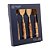 Conjunto 4 Colheres De Sobremesa Com Cabo Em Bambu Tulum Dourado 16cm - Imagem 1